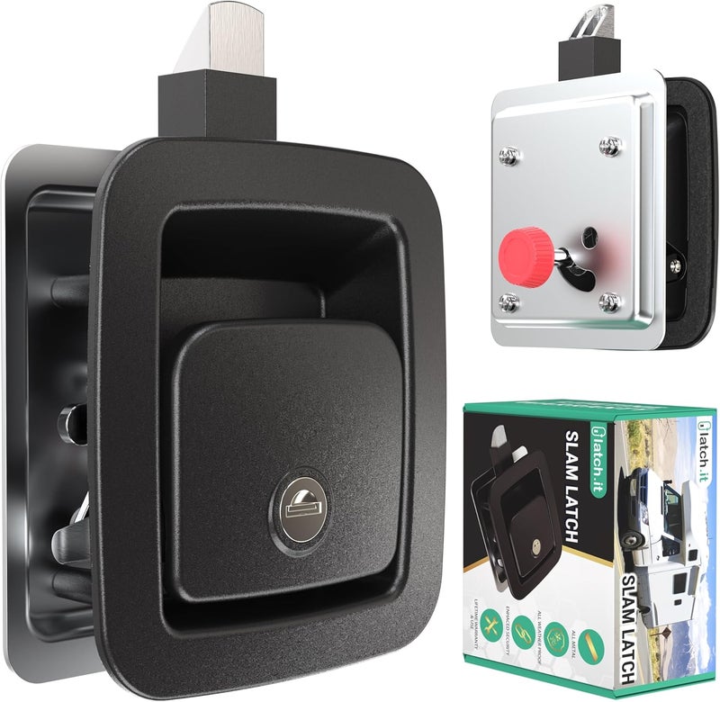 LATCH.IT RV Slam Latch | Will Not Replace BP-22 Model or Offset Latches | RV Storage Locks for 3.9" x 3.3" Lock Cutout & 1.25-2 inch Thick Storage Doors | 100% Metal RV Compartment Locks - Image 1
